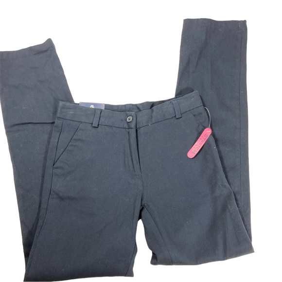 Izod Approved Schoolwear Girls Sz 14 Slim Trouser Pants Navy Blue - Picture 2 of 5